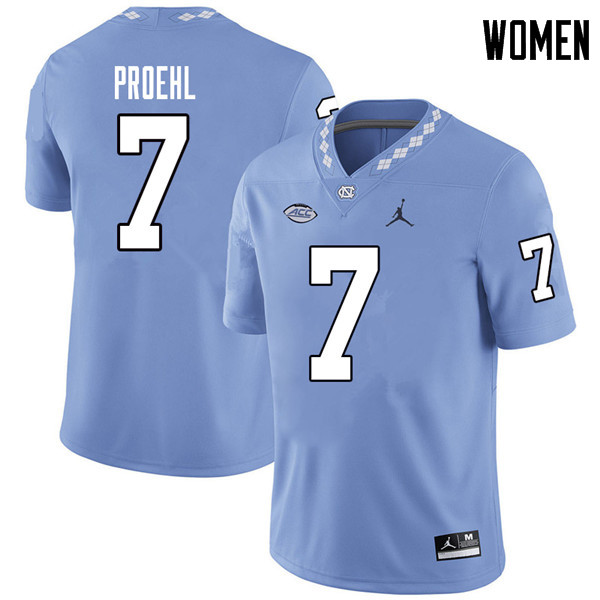 Jordan Brand Women #7 Austin Proehl North Carolina Tar Heels College Football Jerseys Sale-Carolina